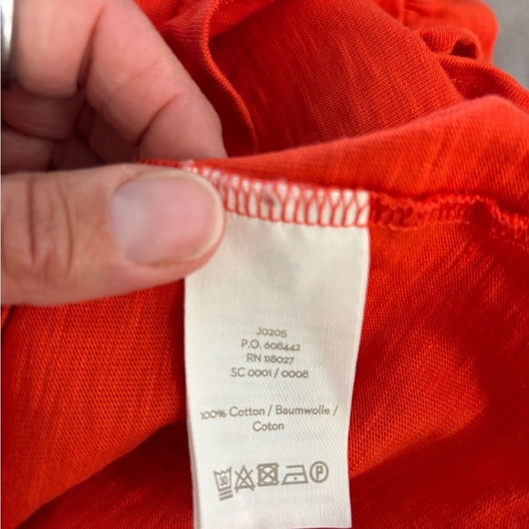 Boden Orange Red Ruffle Sleeve Hem Dress Comfort Casual Vacation Spring US14 - Picture 8 of 8